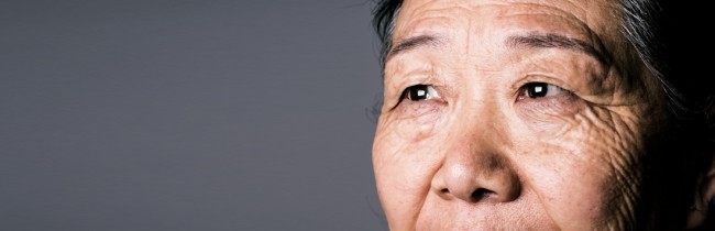 Senior asian woman eye