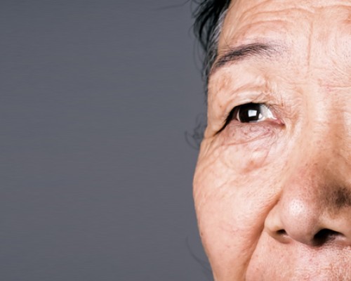 Senior asian woman eye